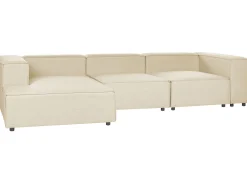 Beliani 3-Istuttava Kulmasohva Pellava Oikeak. Beige Aprica Cheap