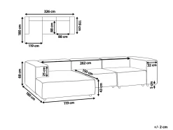 Beliani 3-Istuttava Kulmasohva Pellava Oikeak. Beige Aprica Cheap