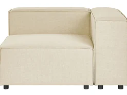 Beliani 3-Istuttava Kulmasohva Pellava Oikeak. Beige Aprica Cheap