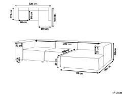 Beliani 3-Istuttava Kulmasohva Pellava Vasenk. Vaaleanharmaa Aprica Cheap