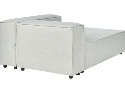 Beliani 3-Istuttava Kulmasohva Pellava Vasenk. Vaaleanharmaa Aprica Cheap