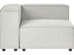 Beliani 3-Istuttava Kulmasohva Pellava Vasenk. Vaaleanharmaa Aprica Cheap