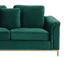 Beliani 4-Istuttava Kulmasohva Sametti Oikeak. Tummanvihrea Oslo Cheap