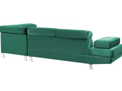 Beliani 5-Istuttava Kulmasohva Sametti Vasenk. Vihrea Norrea Cheap