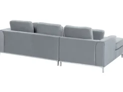 Beliani 4-Istuttava Kulmasohva Sametti Vasenk. Harmaa Oslo Store