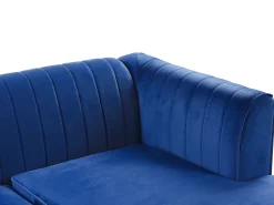 Beliani 3-Istuttava Kulmasohva Sametti Vasenk. Laivastonsininen Timra Store