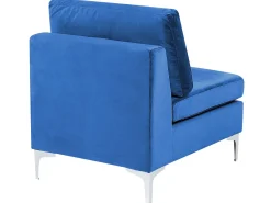 Beliani 5-Istuttava Kulmasohva Sametti Vasenk. Laivastonsininen Evja Hot