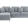 Beliani 4-Istuttava Kulmasohva Sametti Oikeak. Harmaa Oslo Flash Sale
