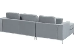 Beliani 4-Istuttava Kulmasohva Sametti Oikeak. Harmaa Oslo Flash Sale