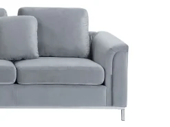 Beliani 4-Istuttava Kulmasohva Sametti Oikeak. Harmaa Oslo Flash Sale