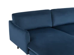 Beliani 4-Istuttava Kulmasohva Sametti Oikeak. Laivastonsininen Vinterbro Flash Sale