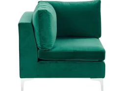 Beliani 4-Istuttava Kulmasohva Sametti Oikeak. Vihrea Evja Sale