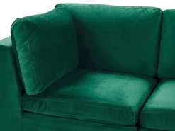 Beliani 5-Istuttava Kulmasohva Sametti Vasenk. Vihrea Evja Clearance