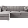 Beliani 3-Istuttava Kulmasohva Sametti Oikeak. Harmaa Timra Online