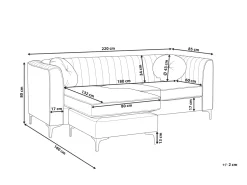 Beliani 3-Istuttava Kulmasohva Sametti Oikeak. Harmaa Timra Online