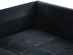 Beliani 3-Istuttava Kulmasohva Sametti Vasenk. Musta Grena New