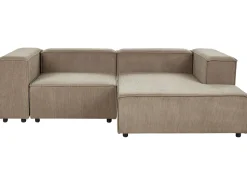 Beliani 2-Istuttava Kulmasohva Vakosametti Vasenk. Vaaleanruskea Aprica Sale