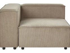 Beliani 3-Istuttava Kulmasohva Vakosametti Vasenk. Vaaleanruskea Aprica Store