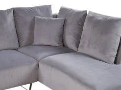 Beliani 4-Istuttava Kulmasohva Vakosametti Vasenk. Harmaa Lunner Fashion