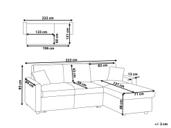 Beliani 3-Istuttava Kulmavuodesohva Säilytystilalla Keinonahka Vasenk. Ruskea Ogna Sale