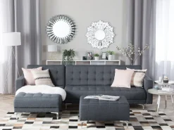 Beliani 4-Istuttava Kulmavuodesohva Kangas Oikeak. Tummanharmaa Aberdeen Online