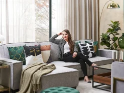 Beliani 3-Istuttava Kulmavuodesohva Kangas Vasenk. Vaaleanharmaa Romedal Best