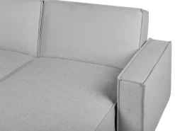 Beliani 3-Istuttava Kulmavuodesohva Kangas Vasenk. Vaaleanharmaa Romedal Best