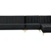 Beliani 5-Istuttava Kulmavuodesohva Sametti Vasenk. Musta Aberdeen Shop