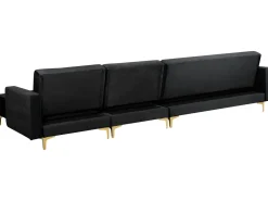 Beliani 5-Istuttava Kulmavuodesohva Sametti Vasenk. Musta Aberdeen Shop