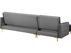 Beliani 4-Istuttava Kulmavuodesohva Ja Rahi Sametti Oikeak. Harmaa Aberdeen Cheap