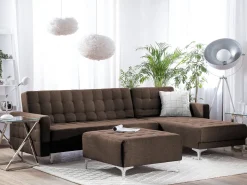 Beliani 4-Istuttava Kulmavuodesohva Kangas Vasenk. Tummanruskea Aberdeen Shop