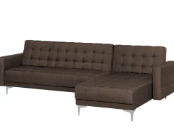 Beliani 4-Istuttava Kulmavuodesohva Kangas Vasenk. Tummanruskea Aberdeen Shop
