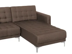 Beliani 4-Istuttava Kulmavuodesohva Kangas Vasenk. Tummanruskea Aberdeen Shop