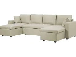 Beliani 5-Istuttava Kulmavuodesohva Säilytystilalla Kangas Beige Sommen Shop