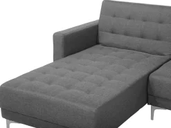 Beliani 5-Istuttava Kulmavuodesohva Ja Rahi Kangas Oikeak. Vaaleanharmaa Aberdeen Cheap