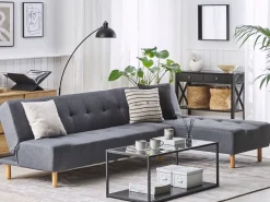 Beliani 4-Istuttava Kulmavuodesohva Kangas Vasenk. Harmaa Alsten Store