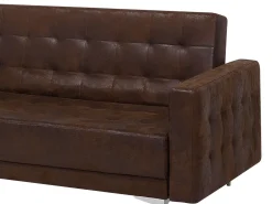 Beliani 5-Istuttava Kulmavuodesohva Keinonahka Oikeak. Ruskea Aberdeen Best Sale