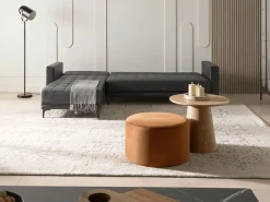 Beliani 4-Istuttava Kulmavuodesohva Keinonahka Oikeak. Musta Aberdeen Outlet