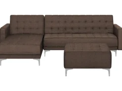 Beliani 4-Istuttava Kulmavuodesohva Ja Rahi Kangas Oikeak. Tummanruskea Aberdeen Fashion