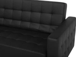 Beliani 5-Istuttava Kulmavuodesohva Keinonahka Oikeak. Musta Aberdeen Fashion