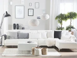 Beliani 5-Istuttava Kulmavuodesohva Ja Rahi Keinonahka Vasenk. Valkoinen Aberdeen Best Sale