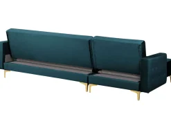 Beliani 4-Istuttava Kulmavuodesohva Ja Rahi Sametti Oikeak. Sinivihrea Aberdeen Outlet