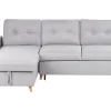 Beliani 4-Istuttava Kulmavuodesohva Säilytystilalla Oikeak. Vaaleanharmaa Flakk Shop