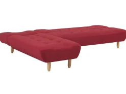 Beliani 4-Istuttava Kulmavuodesohva Kangas Oikeak. Punainen Alsten Hot