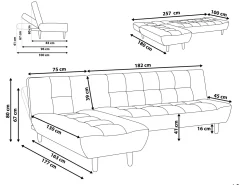 Beliani 4-Istuttava Kulmavuodesohva Kangas Oikeak. Punainen Alsten Hot