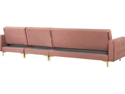 Beliani 5-Istuttava Kulmavuodesohva Ja Rahi Sametti Vasenk. Vaaleanpunainen Aberdeen Hot