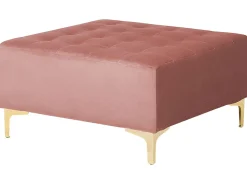 Beliani 5-Istuttava Kulmavuodesohva Ja Rahi Sametti Vasenk. Vaaleanpunainen Aberdeen Hot