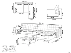Beliani 5-Istuttava Kulmavuodesohva Ja Rahi Sametti Vasenk. Vaaleanpunainen Aberdeen Hot
