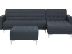 Beliani 4-Istuttava Kulmavuodesohva Ja Rahi Kangas Vasenk. Tummanharmaa Aberdeen Store