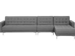 Beliani 5-Istuttava Kulmavuodesohva Kangas Vasenk. Vaaleanharmaa Aberdeen Store